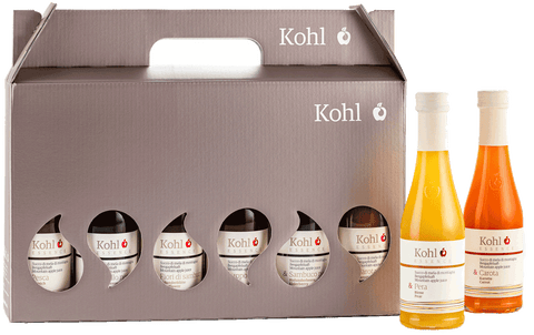 Hochwertige BERGAPFELSÄFTE VON KOHL - 6ER GESCHENKBOX (ohne Inhalt)